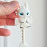 Cute Light Fury Dragon Keychain | 3D Printed White Dragon Charm Image 3