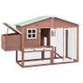Chicken Coop with Nest Box Mocha and White Solid Fir Wood Image 2