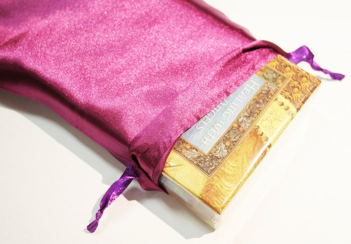 Wholesale Lot Of 10 Angel Card Tarot Card Satin Bags Purple With Drawstrings 13x20cm New