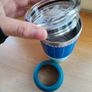 Stainless Steel Lidded Tumbler Hot & Cold Travel Mug Blue Image 3