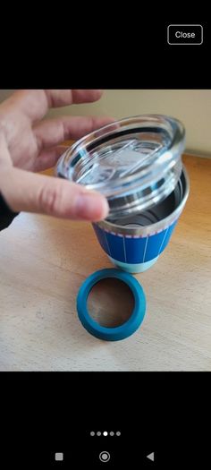 Stainless Steel Lidded Tumbler Hot & Cold Travel Mug Blue