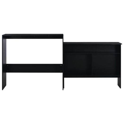 Bar Table with 2 Table Tops Black 130x40x120 cm