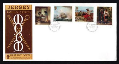 1971 Jersey Famous Artists Commemorative Stamps First Day Cover (FDC)