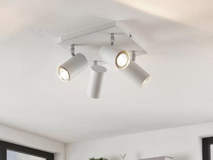White GU10 Ceiling Light Four Bulb
