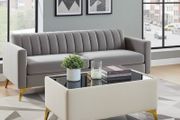 Velvet coffee table with glass 58x78