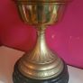 Victorian Brass Oil Lamp, Etched Globe Shade, 2 Ft Tall Image 2