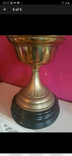 Victorian Brass Oil Lamp, Etched Globe Shade, 2 Ft Tall