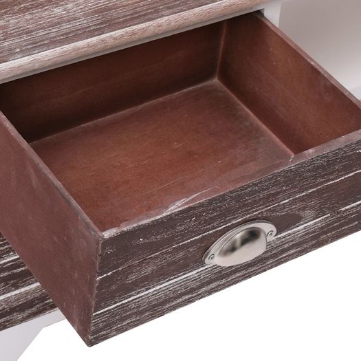 TV Cabinet White and Brown 115x30x40 cm Paulownia Wood