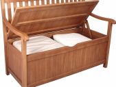 Wooden Garden Bench with Storage Box  Weatherproof 2-Seater for Patio & Garden