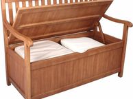 main image for ad Wooden Garden Bench with Storage Box  Weatherproof 2-Seater for Patio &amp; Garden