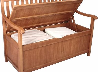 Wooden Garden Bench with Storage Box  Weatherproof 2-Seater for Patio & Garden
