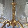Brass ceiling light, five glass shades, heavy, D18 Image 4