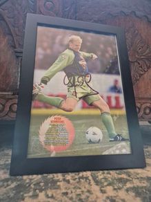 Peter Schmeichel framed picture with autograph