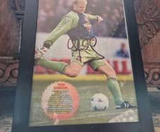 Peter Schmeichel framed picture with autograph