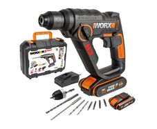 Worx H3 Rotary Hammer sds plus 20V Max. WX390.1 PowerShare Includes 2 batteries 2Ah, charger and case