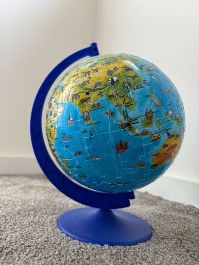 3D puzzle children globe  26.7cm height 180 numbered puzzle