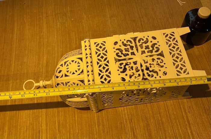 Decorative Cream Metal Moroccan-Style Lantern