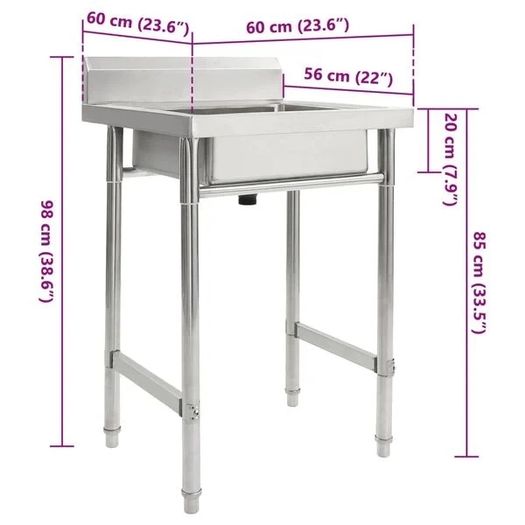 Kitchen Sink Single Basin Stainless Steel