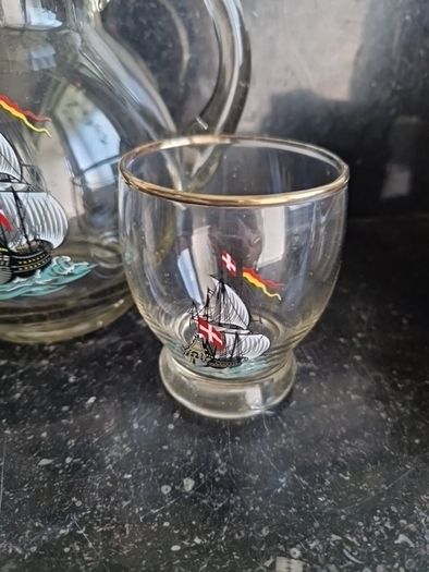 nautical large jug & glasses
