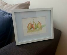 Original Watercolour Still Life - Three Pears - Framed Artist Artwork