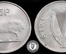 Ireland - 1971 - 5 Pence - Bull - AU - KM.22 - [2397]