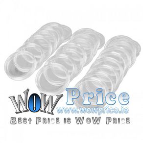 100Pcs 21mm Round Clear Plastic Coin Holder Capsules
