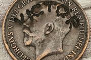 Great Britain 1914 Penny George V Counterstamped VICTOR