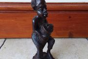 African Hand Carved Wooden Sculpture/Figure - Tribal Drummer