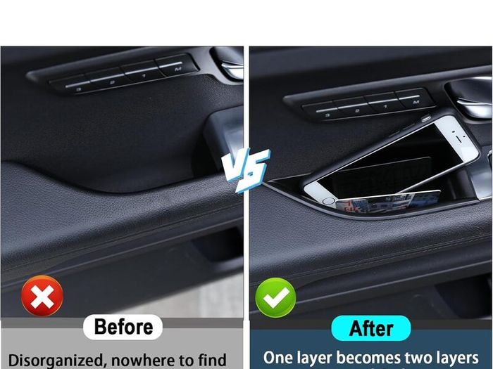 Free Tracked Postage! For Rage Rover Evoque 2016 2017 Car Plactic Black Door Storage Box Glove Container Holder Tray.