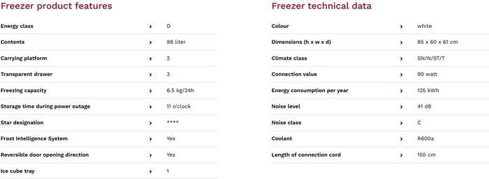 Premium Dutch Freezer 98L Like New 155 Euro