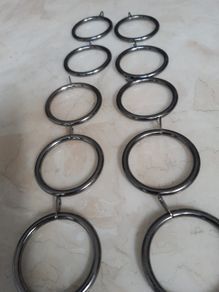 Metal  35mm Curtain Rings. (34) Colour-Gun Metal.(35 mm Pole).