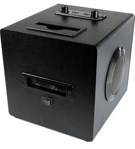 Singcube 5-Watt Rechargeable Bluetooth Karaoke Machine with Two Microphones, Voice Changing Effects & LED Lights, Black (FREE POSTAGE)