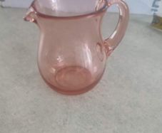 Vintage Pink glass creamer milk jug great condition.