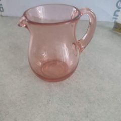 Vintage Pink glass creamer milk jug great condition.
