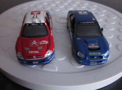 Two WRC Toy Rally Cars