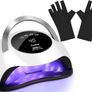 UV LED Nail Lamp, Easkep 120W Nail Lamp for Gel Polish, 36 Beads Gel Lamp for Nails with LCD Touch Screen/4 Timer Setting/Auto Sensor with 1 Paires Anti-UV Golves, Nail Art DIY Tools Home Salon Use Image 2