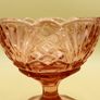 Vintage Pink Pressed Glass Sugar Bowl Image 3