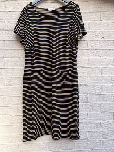M&S stripe dress nautical yellow stripe chic relax fit