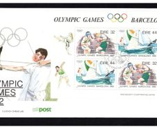 1992 Ireland Olympic Games Barcelona Commemorative Stamps Miniature Sheet An Post First Day Cover (FDC)