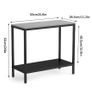 2 Tier Sintered Stone Side Table Couch End Desk Laptop Coffee Holder with Metal Frame for Living Room Bedroom Image 3