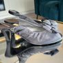 Ladies Silver-Grey Slingback Shoes with Bow Detail Image 9