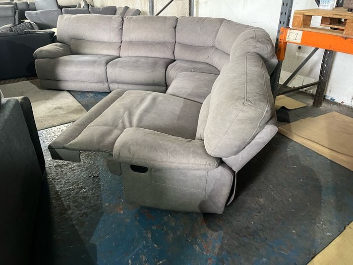 Light grey corner recliner sofa couch