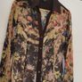 JUST CAVALLI brown sheer floral blouse with silk collar and cuff Sz 44 (Fit 10-12UK) Image 2