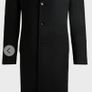 Boss H-Hyde Gents/Men's Wool & Cashmere Blend Black Overcoat. Image 5