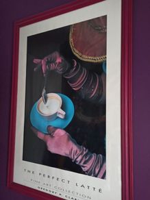 Vintage Framed Cafe Poster