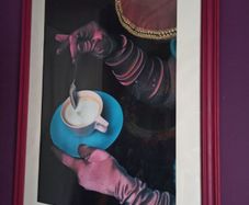 Vintage Framed Cafe Poster