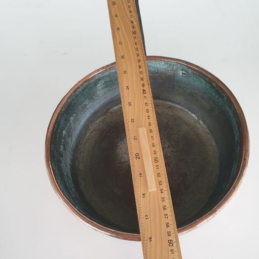 French large copper saucepan antique kitchenalia