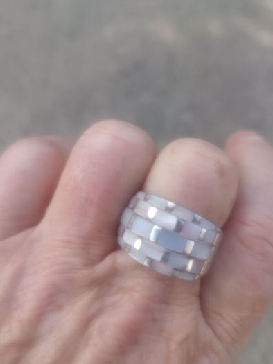 Stunning Mother Of Pearl Sterling Silver Ring