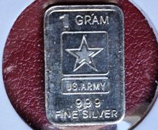 US ARMY 1 gram .999 Silver Bar