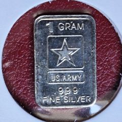 US ARMY 1 gram .999 Silver Bar